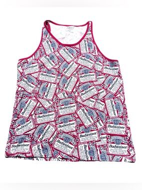 Budweiser Graphic Tank Top - Red, White & Blue Men Size L 42/44